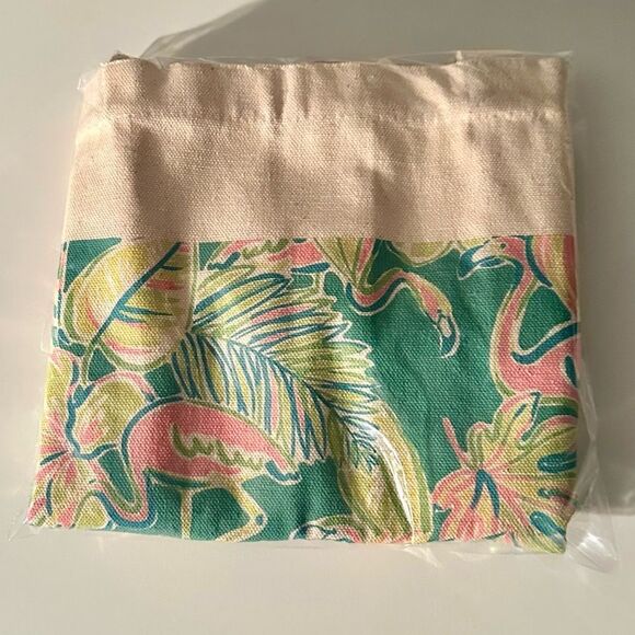 Tropical Canvas Tote Bag - Flamingo & Plumeria - Picture 3 of 3